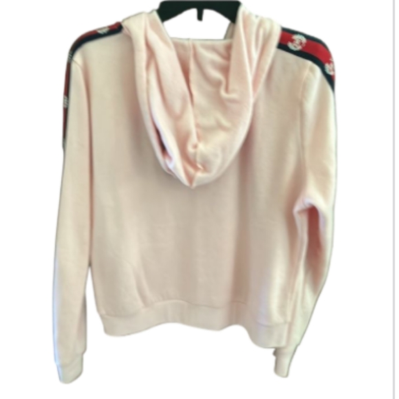 PINK Victoria's Secret Light Pink Hoodie with Red Stripe - Picture 2 of 2